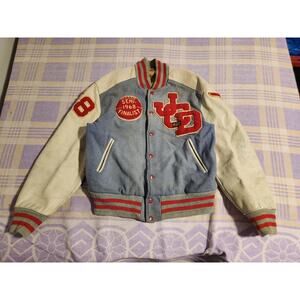 Vintage Letterman Varsity Jacket JCD 1968 Manager Wool Leather Gluv Elf 60s